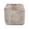 Zentique 22" White Solid Tibetan Goat Fur Square Ottoman Pouf